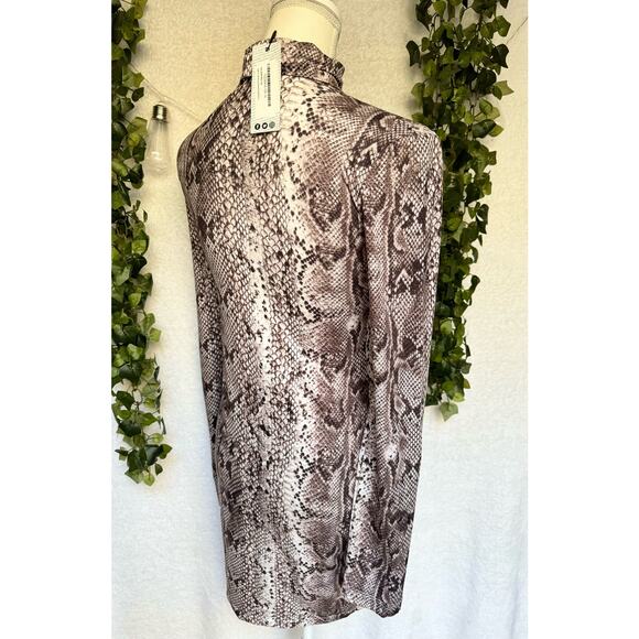 NWT Boohoo Snake Print High Neck Long Sleeve Bodycon Mini Dress Women's 4 Small - Picture 10 of 13